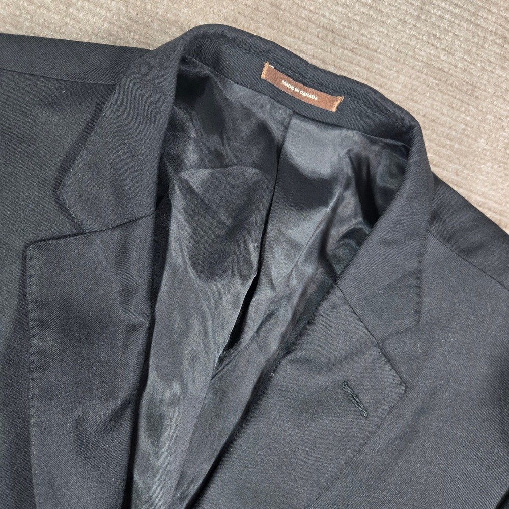 Peter Millar Mens 48R Black 100% Wool Two Button Tailored Suit Jacket Blazer